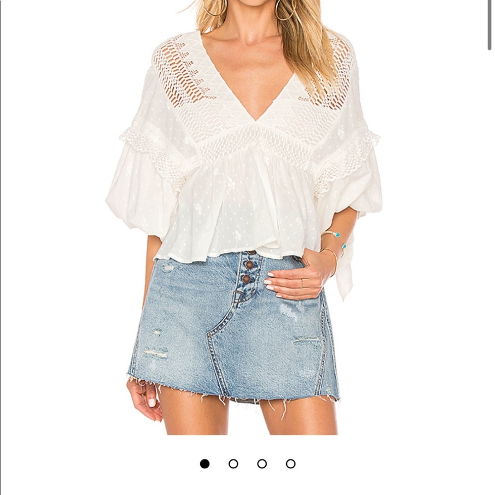 Free People Drive You Mad Blouse in Ivory